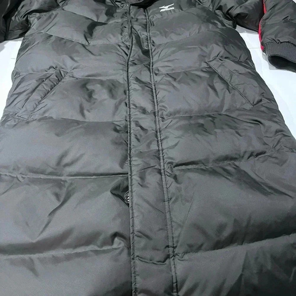 Mizuno Ski Long Down Jacket Parka FIELD Bench Training Weatherproof Large Black - Picture 9 of 9